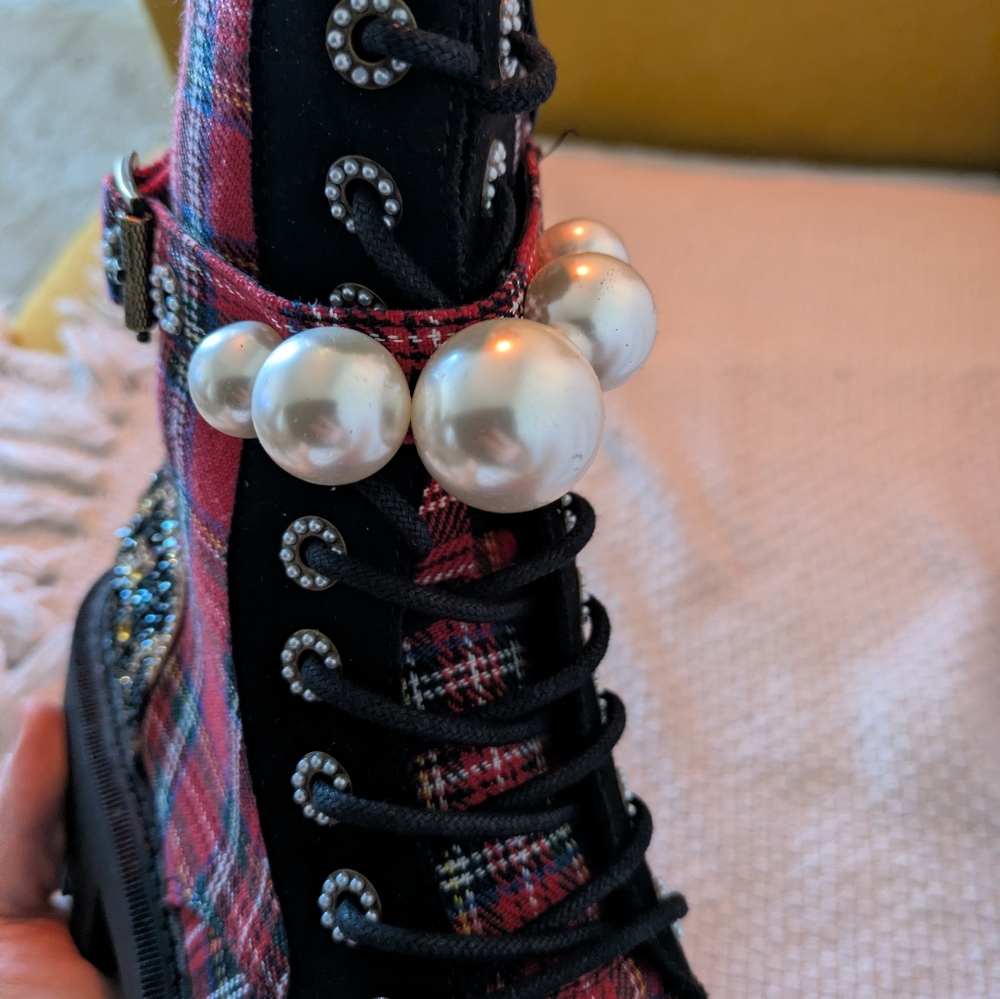 Betsey JohnsonWomen's Jonnie Embellished Combat Booties - Picture 6 of 7